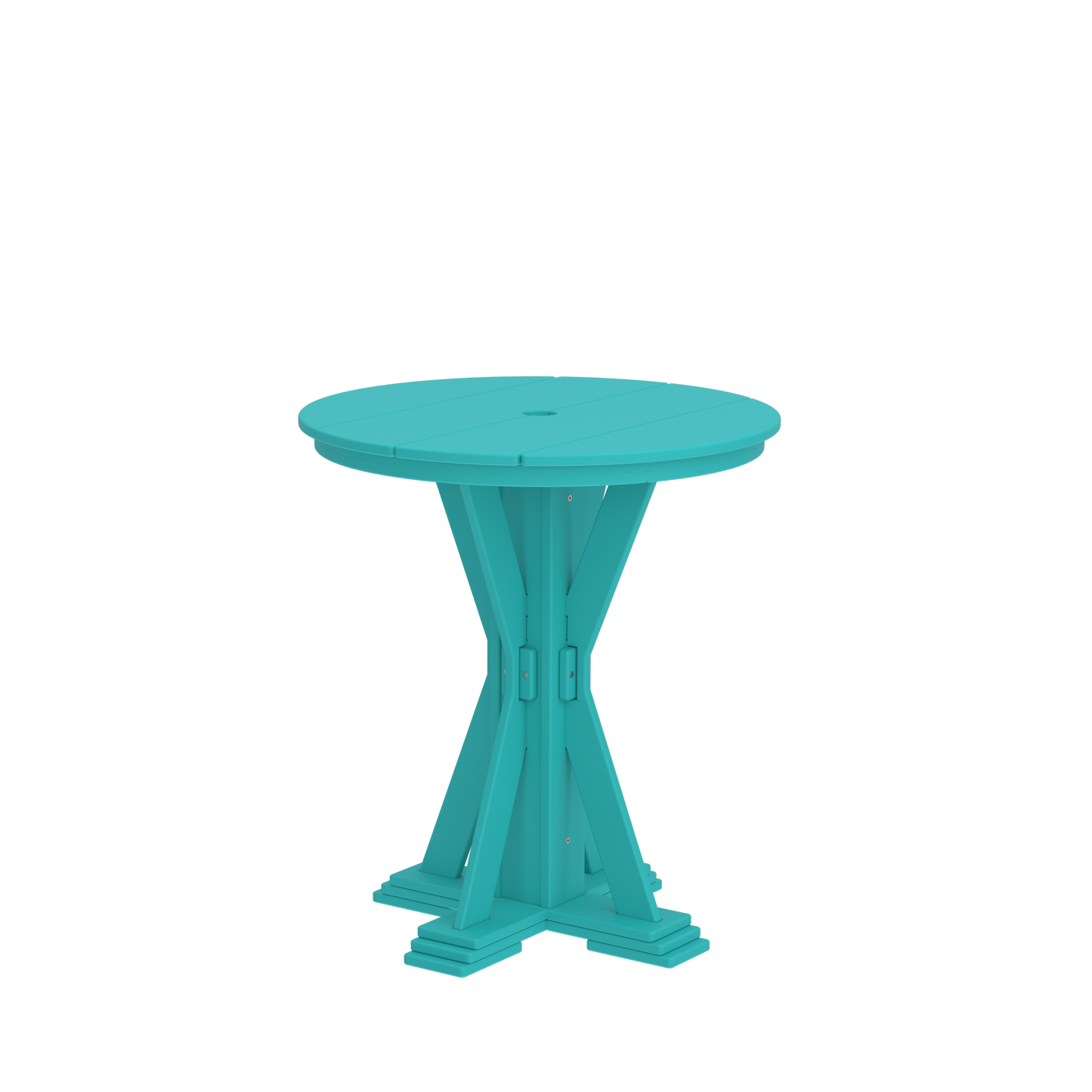 Modern Outdoor X-Base Round Pub Table 32"Wx32"Dx36"H
