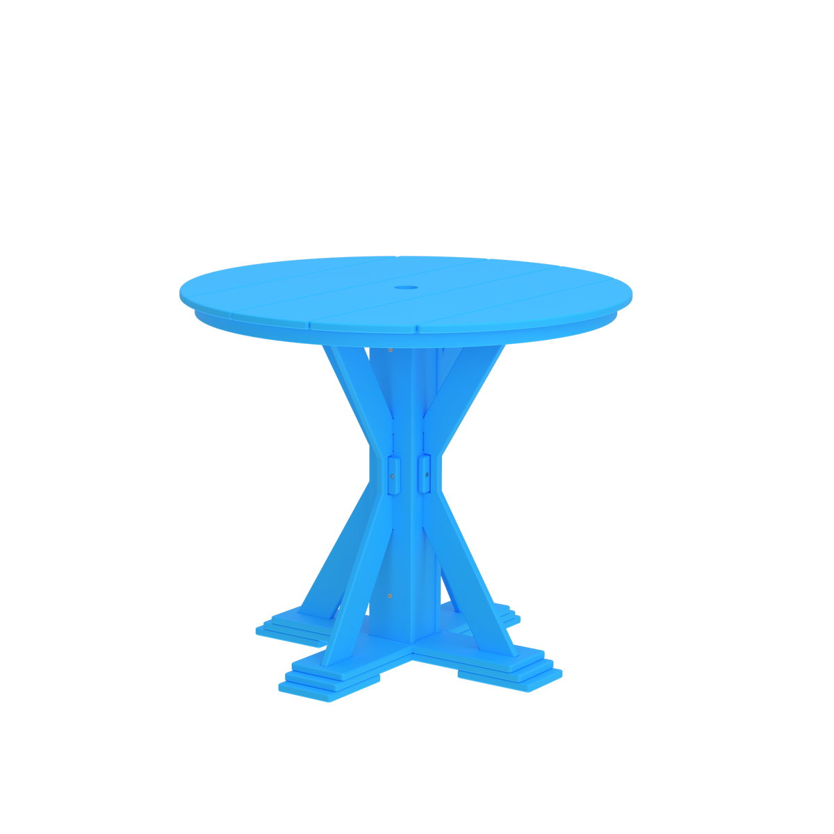 Modern Outdoor X-Base Round Pub Table 42"Wx42"Dx36"H