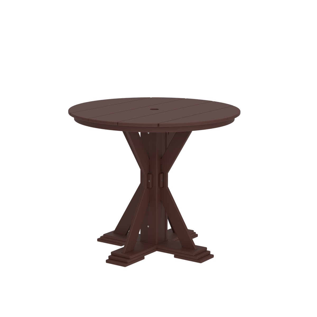 Modern Outdoor X-Base Round Pub Table 42"Wx42"Dx36"H