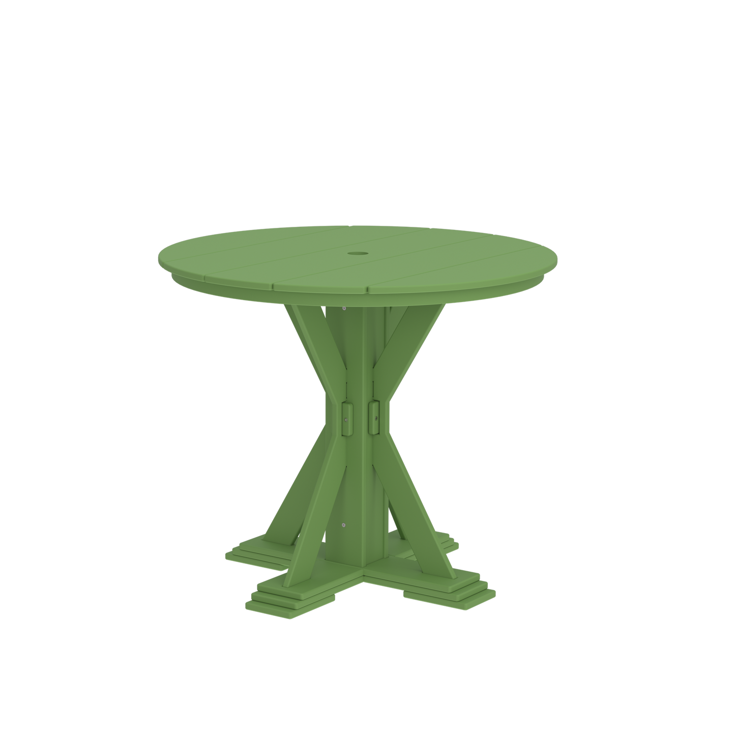 Modern Outdoor X-Base Round Pub Table 42"Wx42"Dx36"H