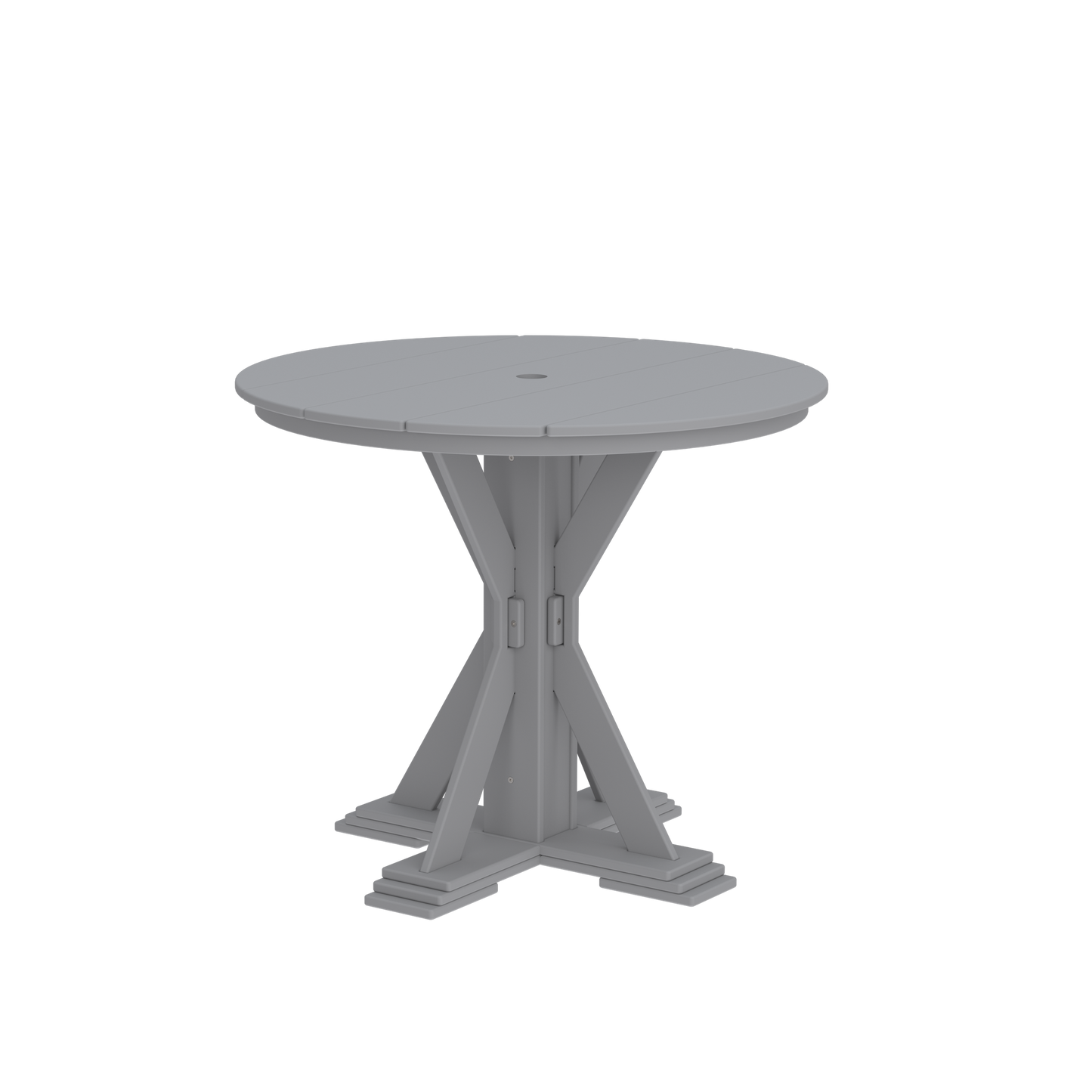 Modern Outdoor X-Base Round Pub Table 42"Wx42"Dx36"H