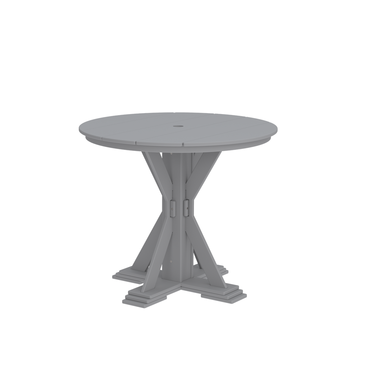 Modern Outdoor X-Base Round Pub Table 42"Wx42"Dx36"H