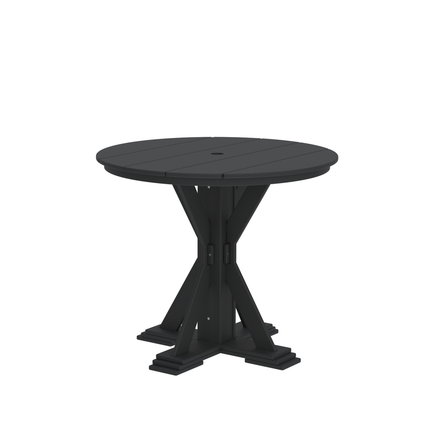 Modern Outdoor X-Base Round Pub Table 42"Wx42"Dx36"H