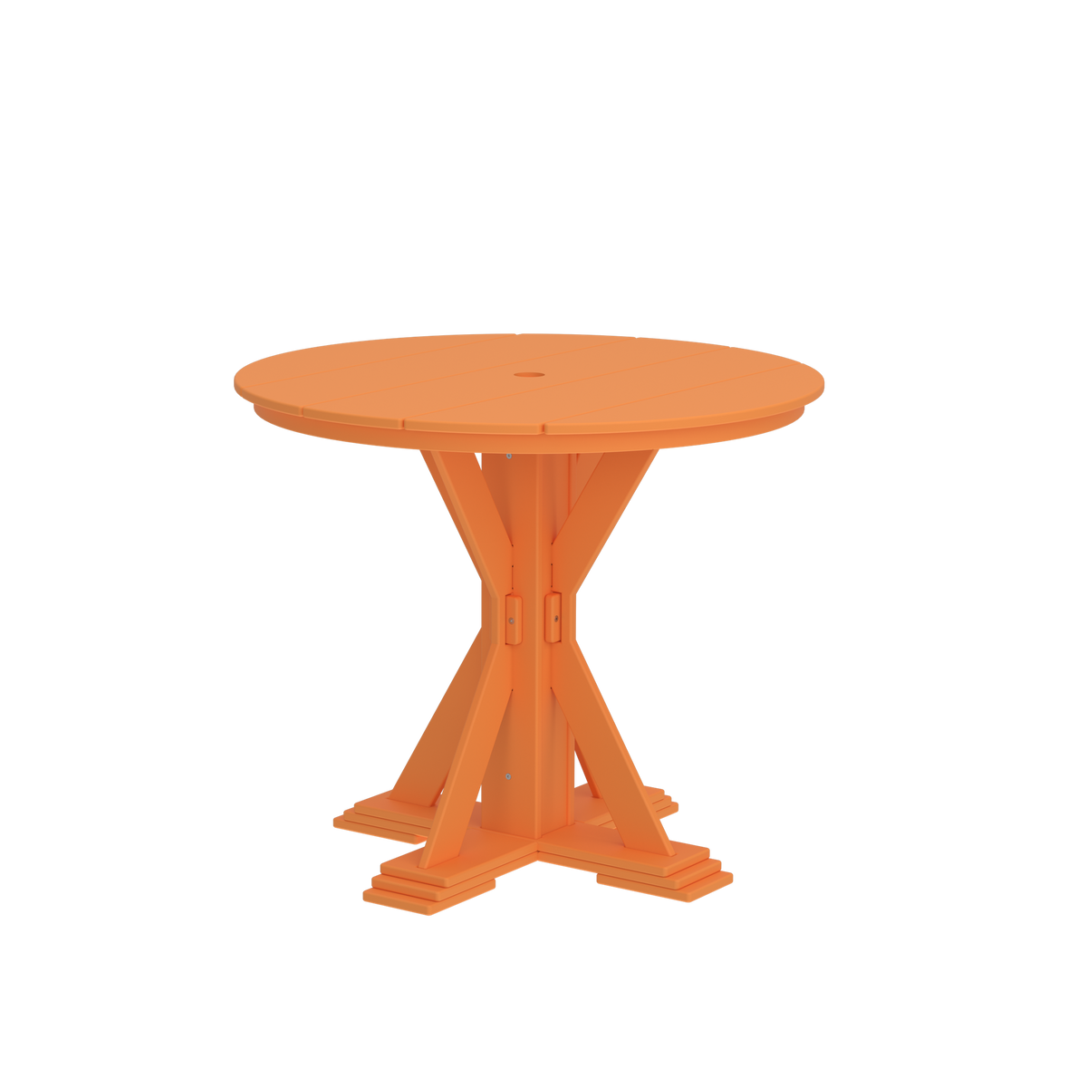 Modern Outdoor X-Base Round Pub Table 42"Wx42"Dx36"H