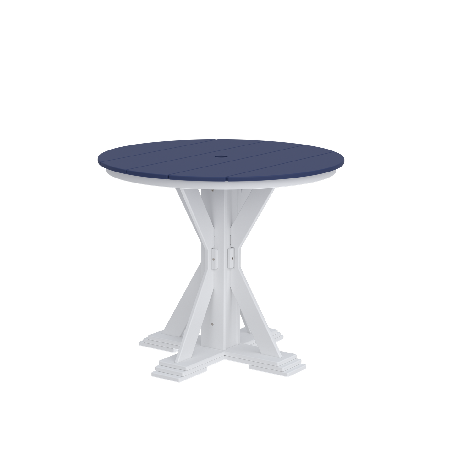Modern Outdoor X-Base Round Pub Table 42"Wx42"Dx36"H