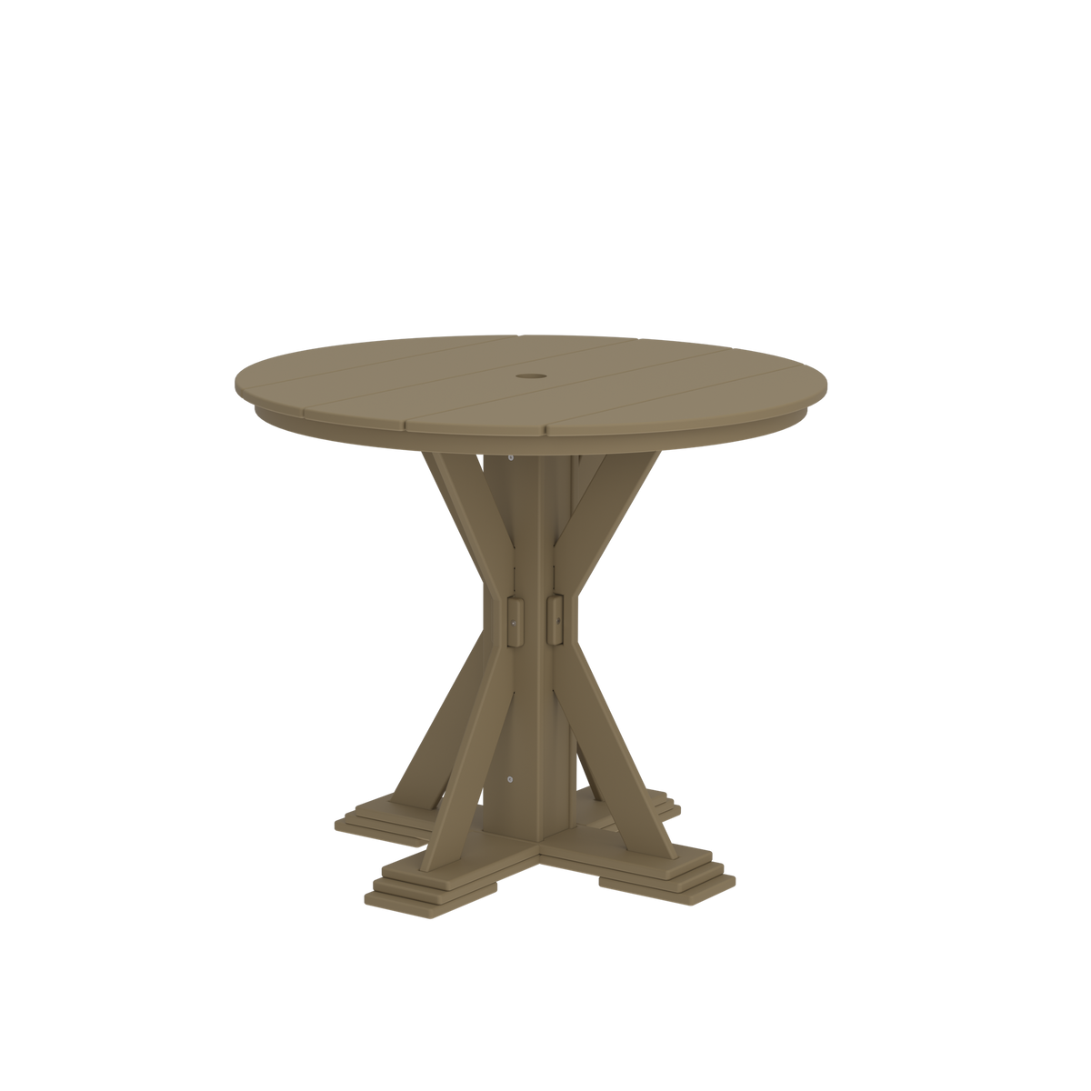 Modern Outdoor X-Base Round Pub Table 42"Wx42"Dx36"H