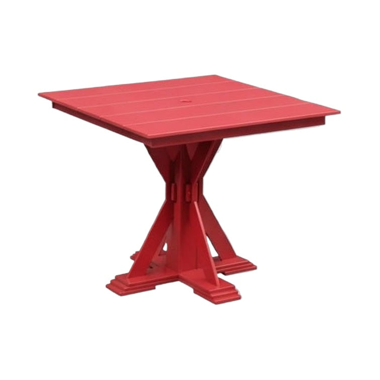 Modern Outdoor X-Base Square Pub Table 42"Wx42"Dx36"H