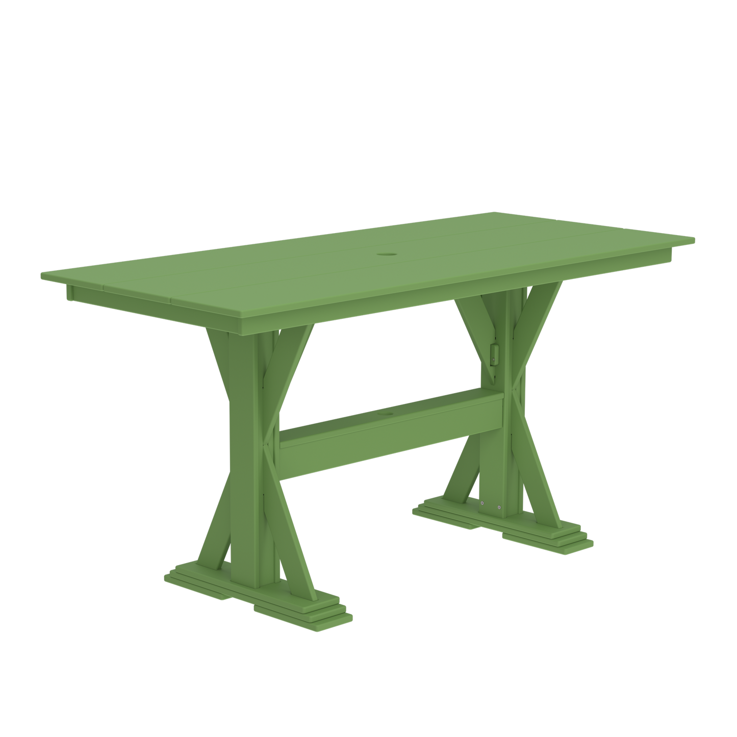 Modern Outdoor X-Base Pub Table 72"Wx32"Dx36"H