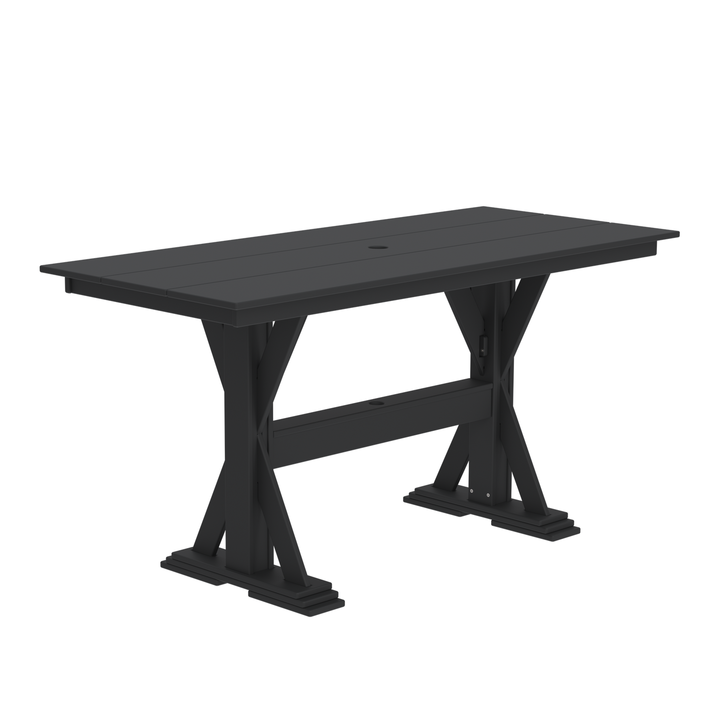 Modern Outdoor X-Base Pub Table 72"Wx32"Dx36"H