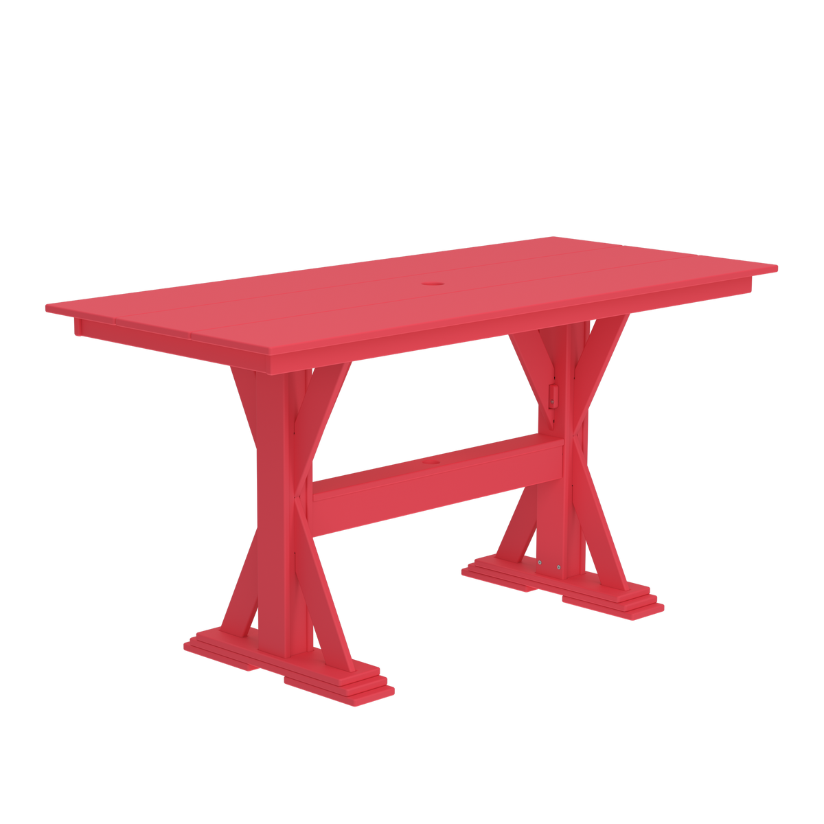 Modern Outdoor X-Base Pub Table 72"Wx32"Dx36"H