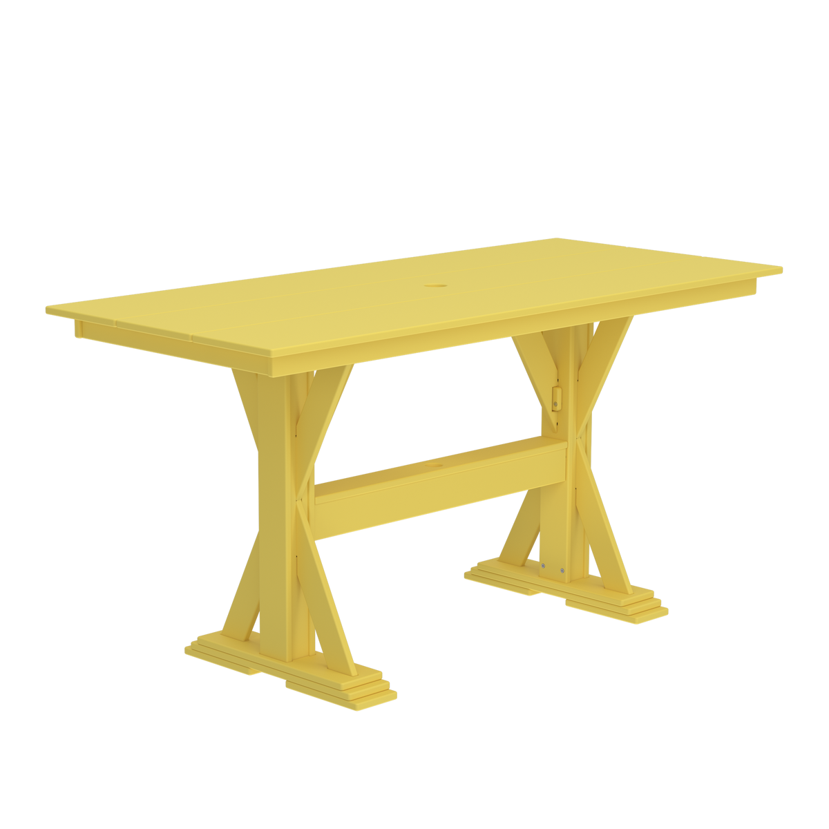 Modern Outdoor X-Base Pub Table 72"Wx32"Dx36"H