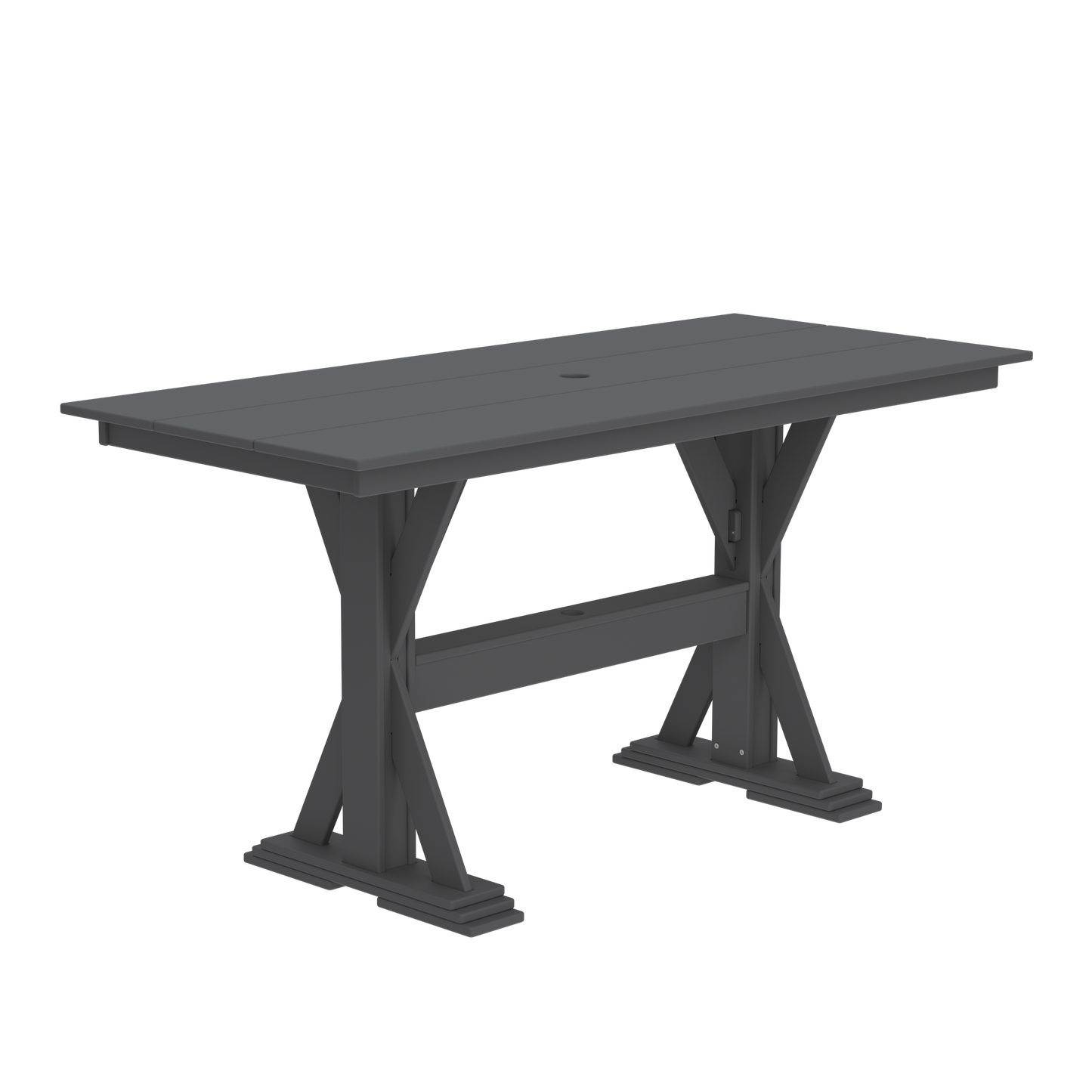 Modern Outdoor X-Base Pub Table 72"Wx32"Dx36"H
