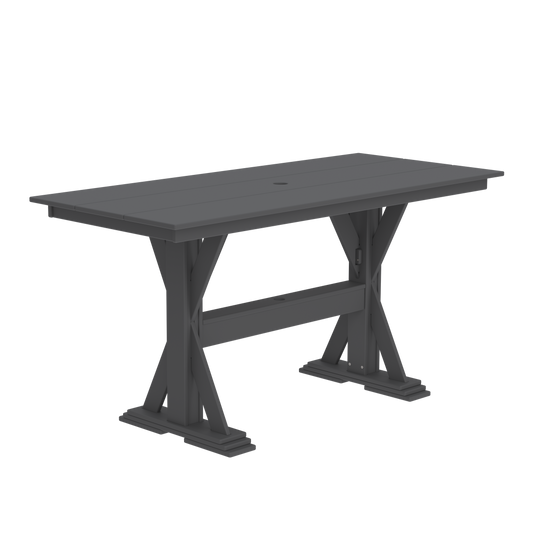 Modern Outdoor X-Base Pub Table 72"Wx32"Dx36"H