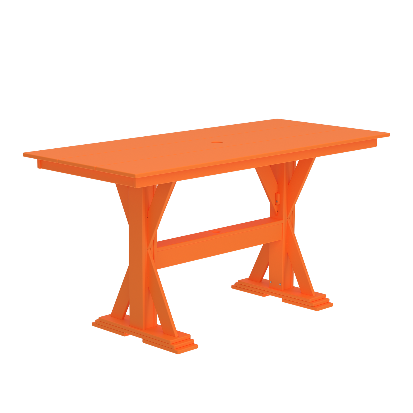 Modern Outdoor X-Base Pub Table 72"Wx32"Dx36"H