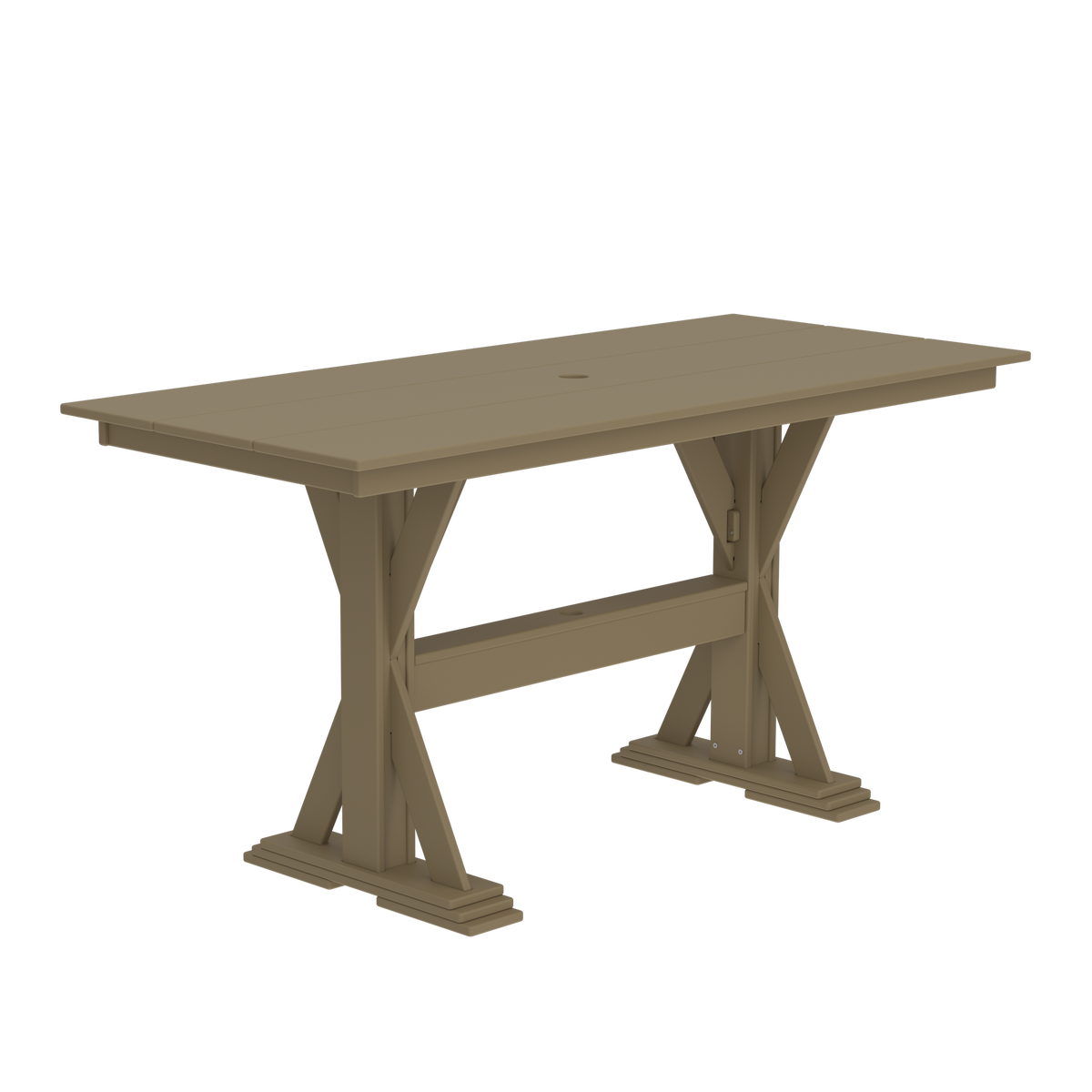 Modern Outdoor X-Base Pub Table 72"Wx32"Dx36"H