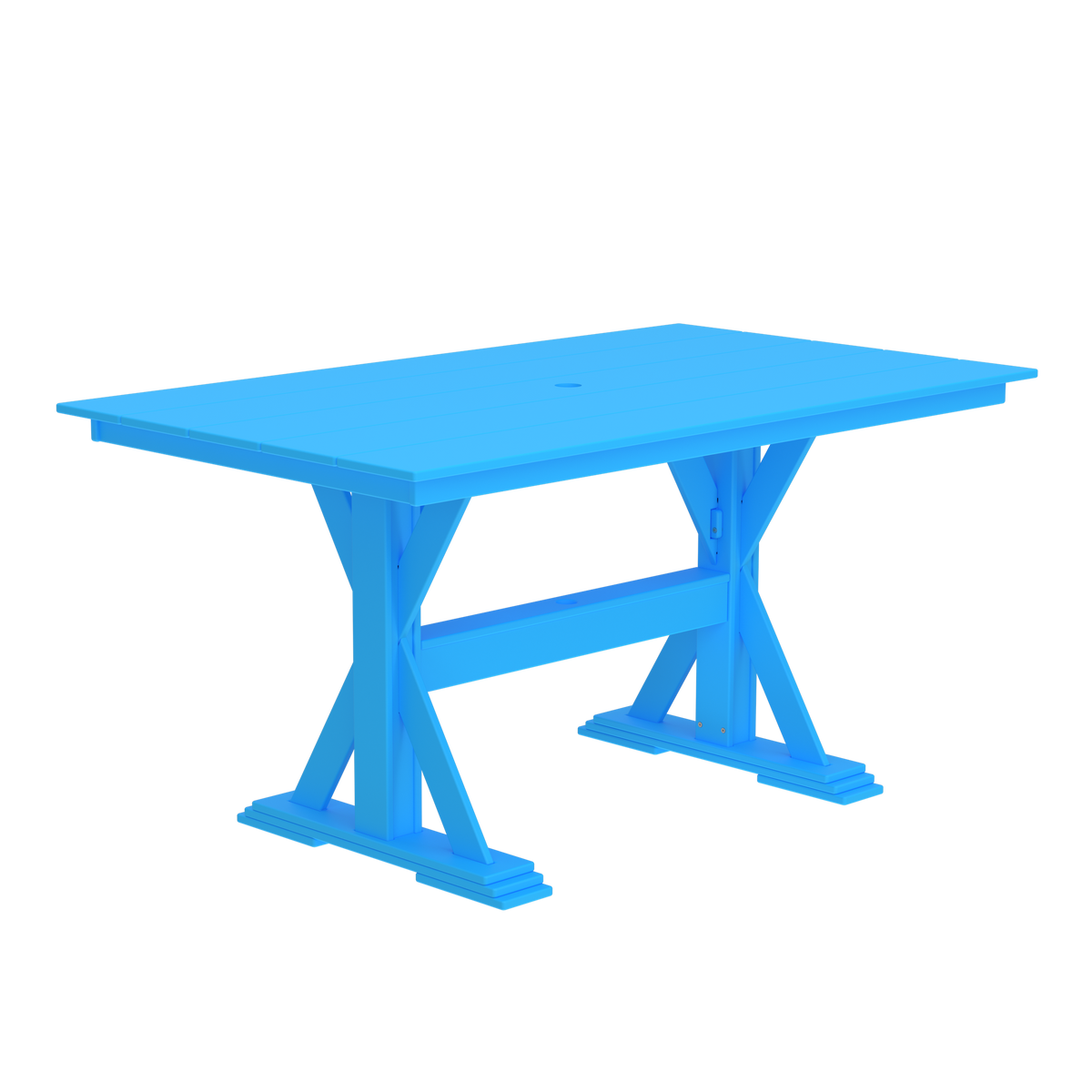 Modern Outdoor X-Base Pub Table 72"Wx42"Dx36"H