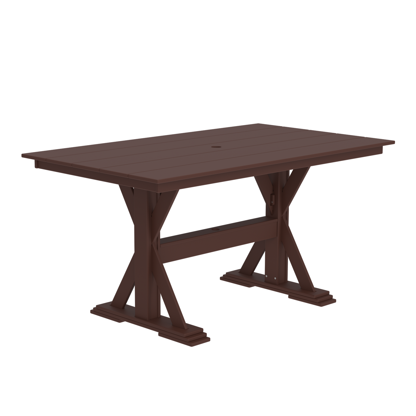 Modern Outdoor X-Base Pub Table 72"Wx42"Dx36"H