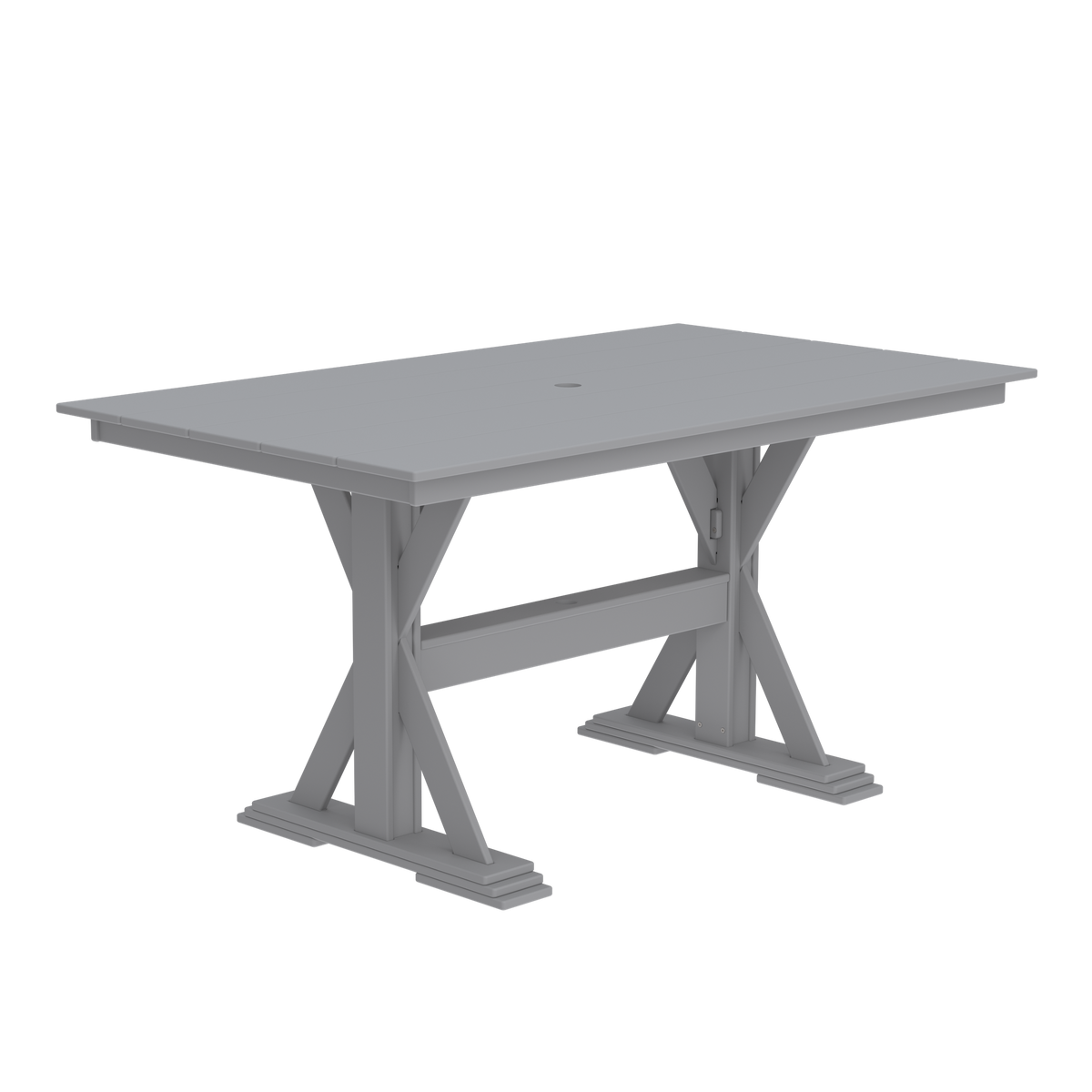 Modern Outdoor X-Base Pub Table 72"Wx42"Dx36"H