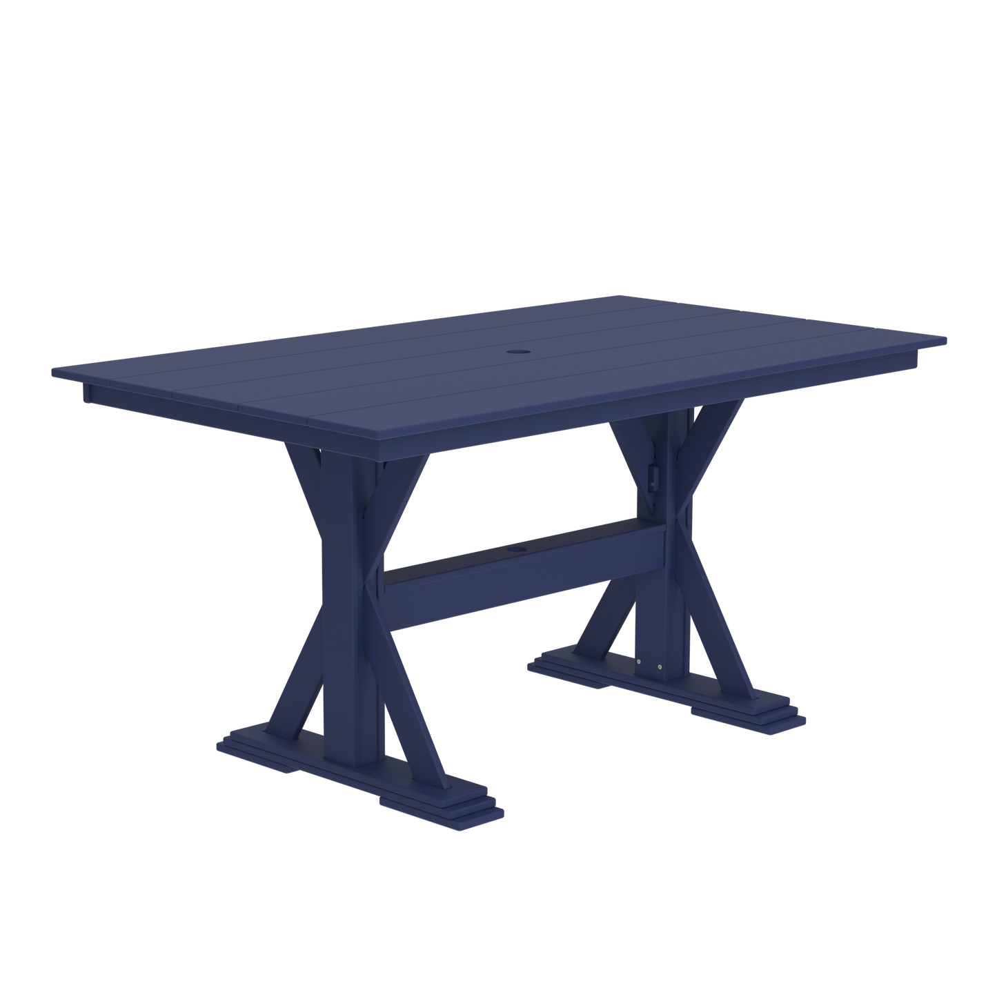 Modern Outdoor X-Base Pub Table 72"Wx42"Dx36"H