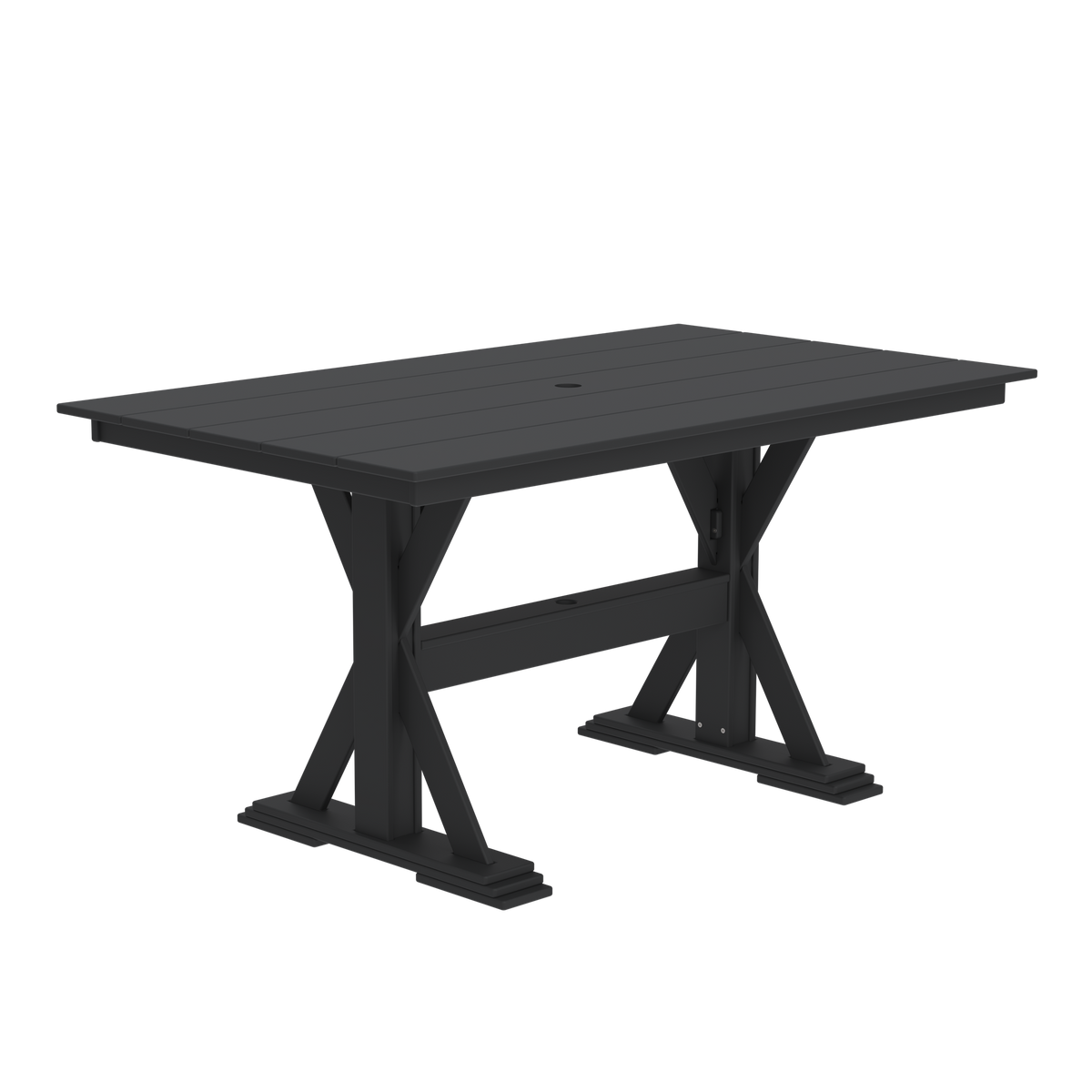 Modern Outdoor X-Base Pub Table 72"Wx42"Dx36"H