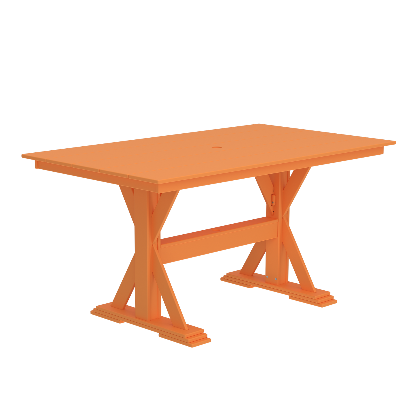 Modern Outdoor X-Base Pub Table 72"Wx42"Dx36"H