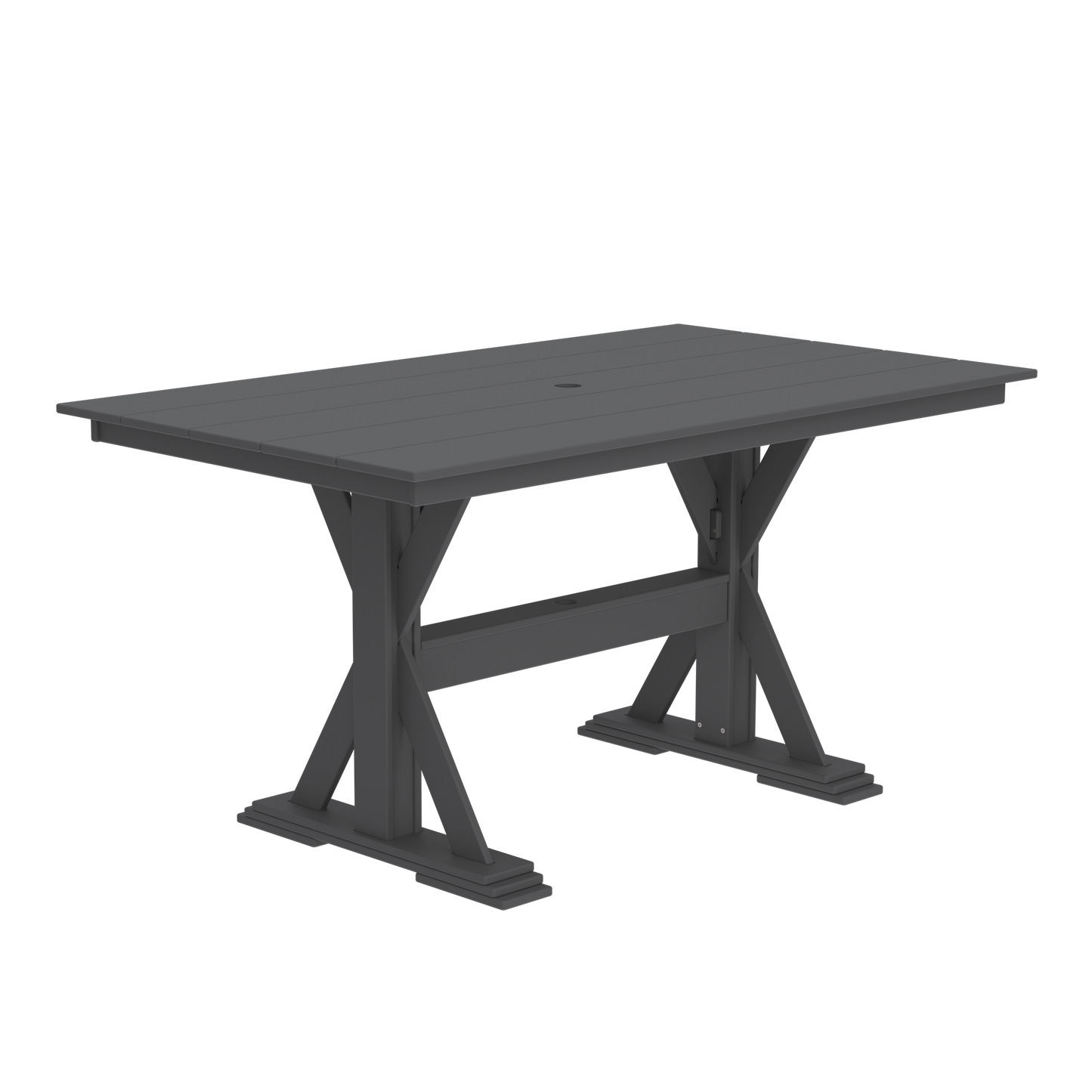 Modern Outdoor X-Base Pub Table 72"Wx42"Dx36"H