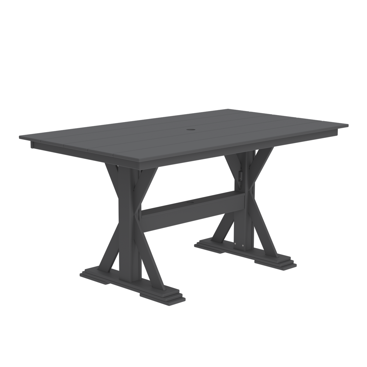 Modern Outdoor X-Base Pub Table 72"Wx42"Dx36"H