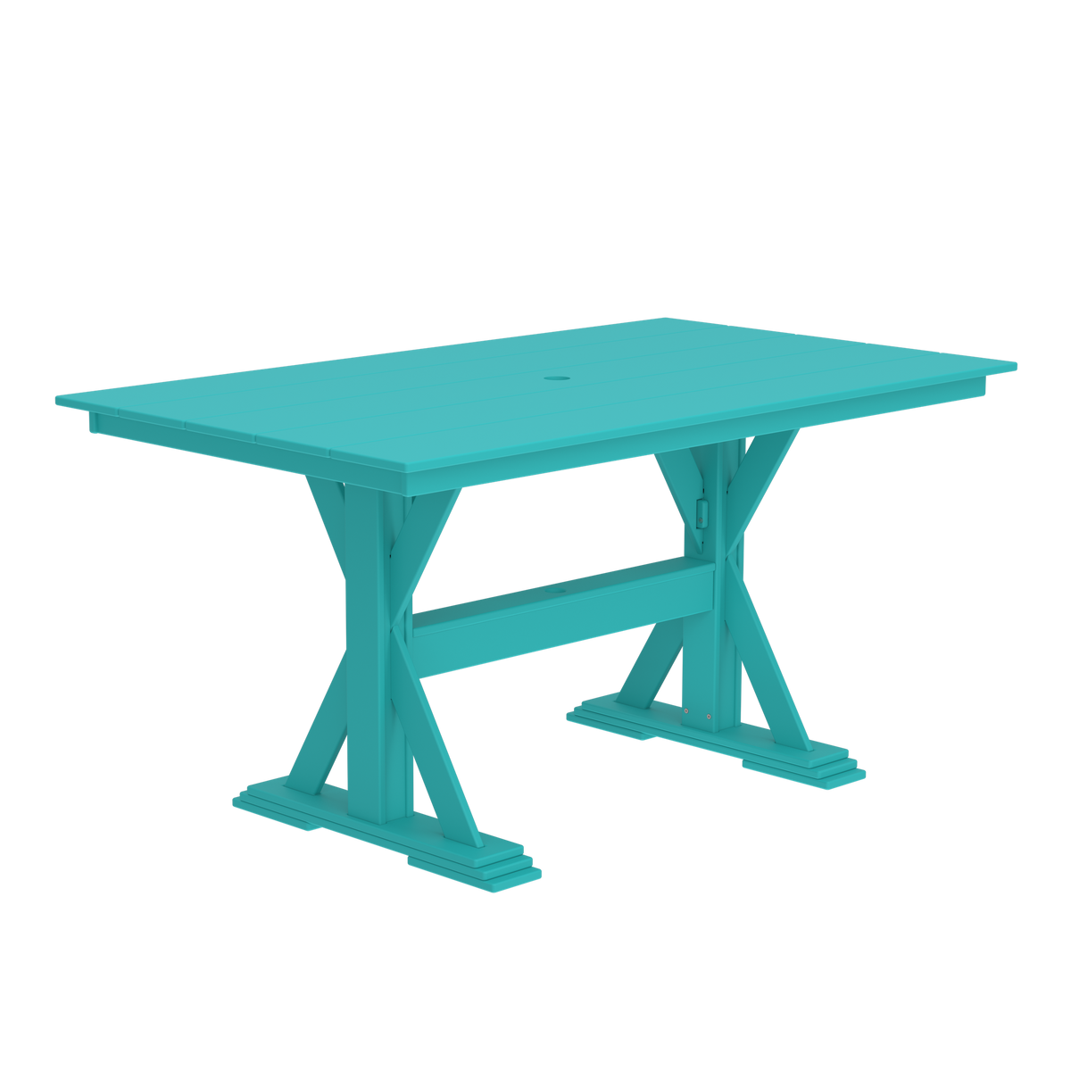 Modern Outdoor X-Base Pub Table 72"Wx42"Dx36"H