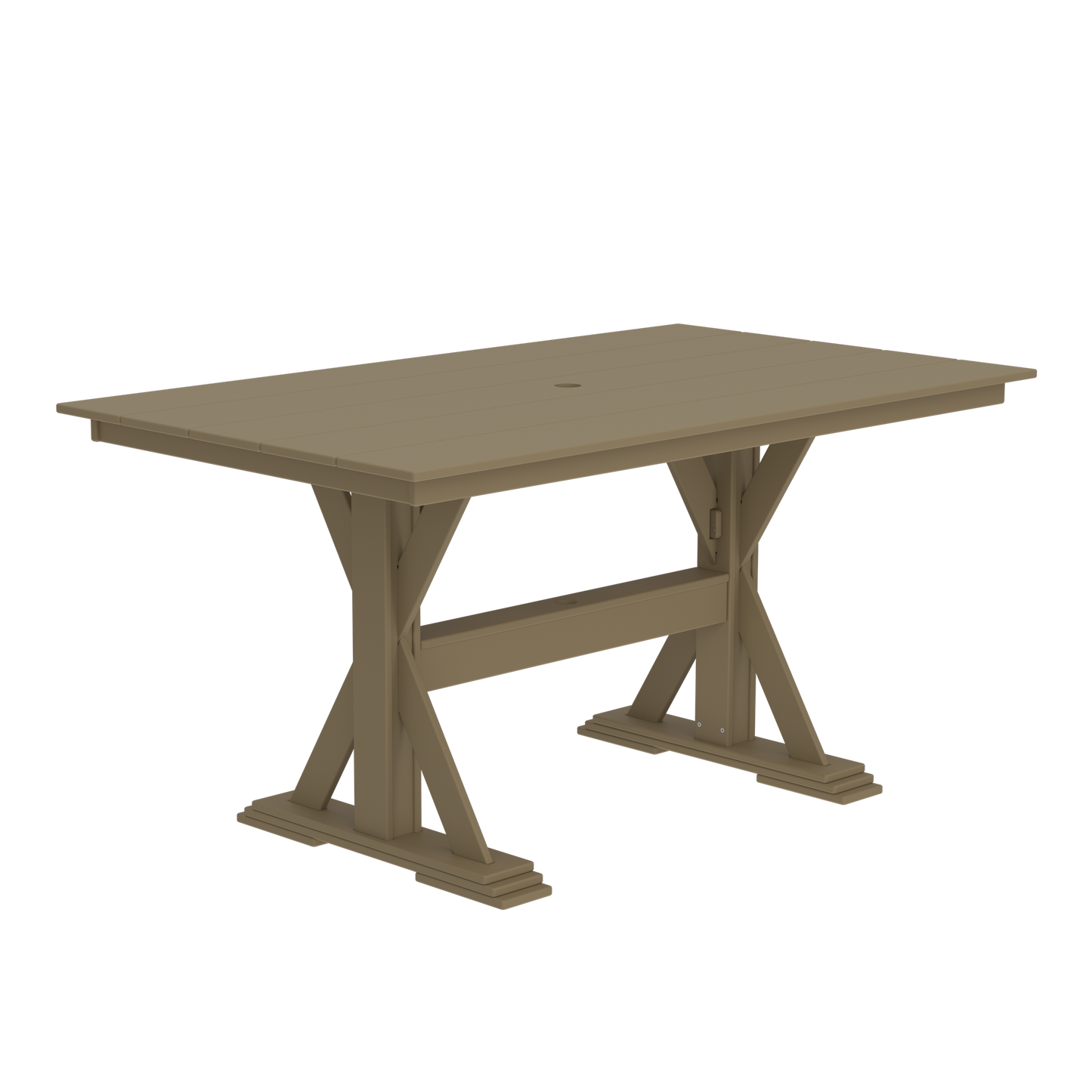 Modern Outdoor X-Base Pub Table 72"Wx42"Dx36"H