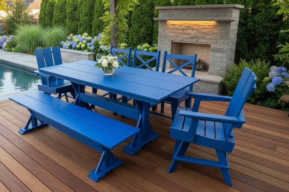 Modern Outdoor X-Base 96" Dining Bench