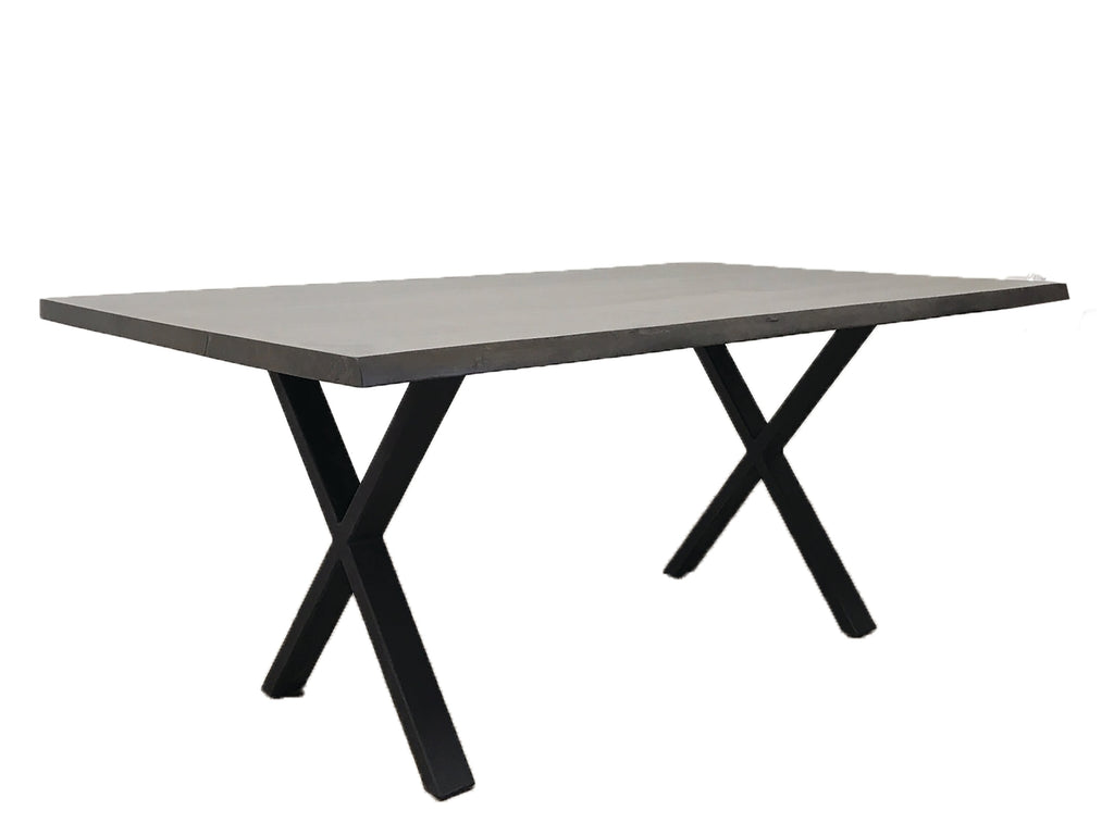 Live Edge Dining Table w/ Metal X-Base
