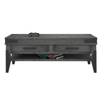 Flat Iron  Coffee Table w/2 Drawers & Shelf