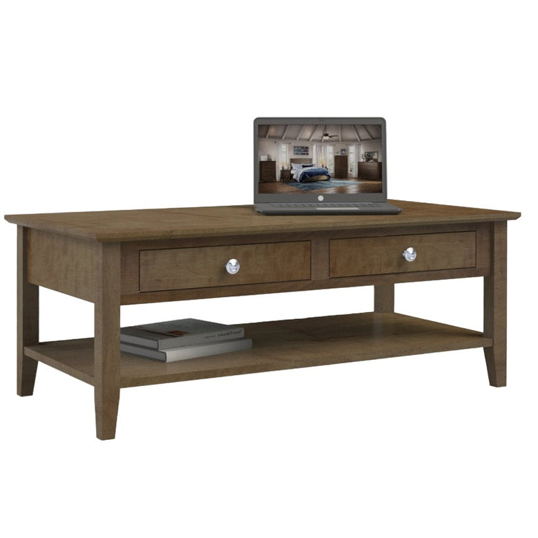 Shaker  Coffee Table w/2 Drawers & Shelf