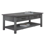 William  Coffee Table w/2 Drawers & Shelf