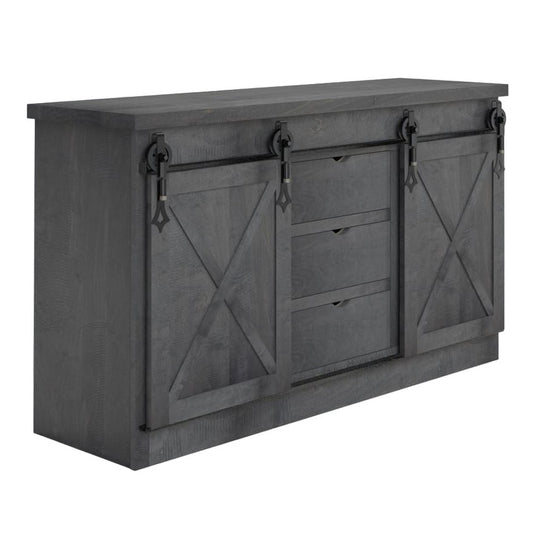 Barn Door  66" Sideboard W/ Drawers in Middle